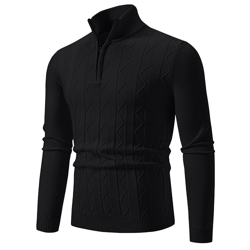 Herr Vinterstickad Tröja Slim Fit Långärmad