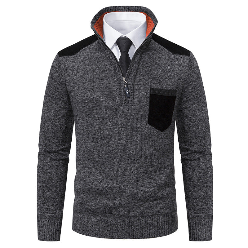 Herr Vintertröja Fleecefodrad Slim Fit