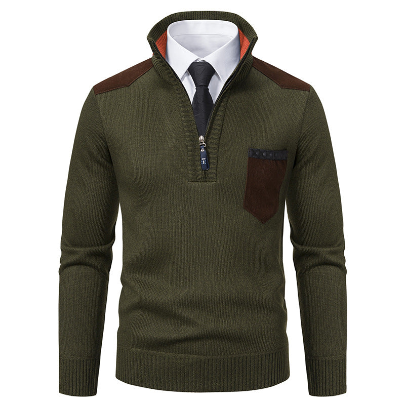 Herr Vintertröja Fleecefodrad Slim Fit