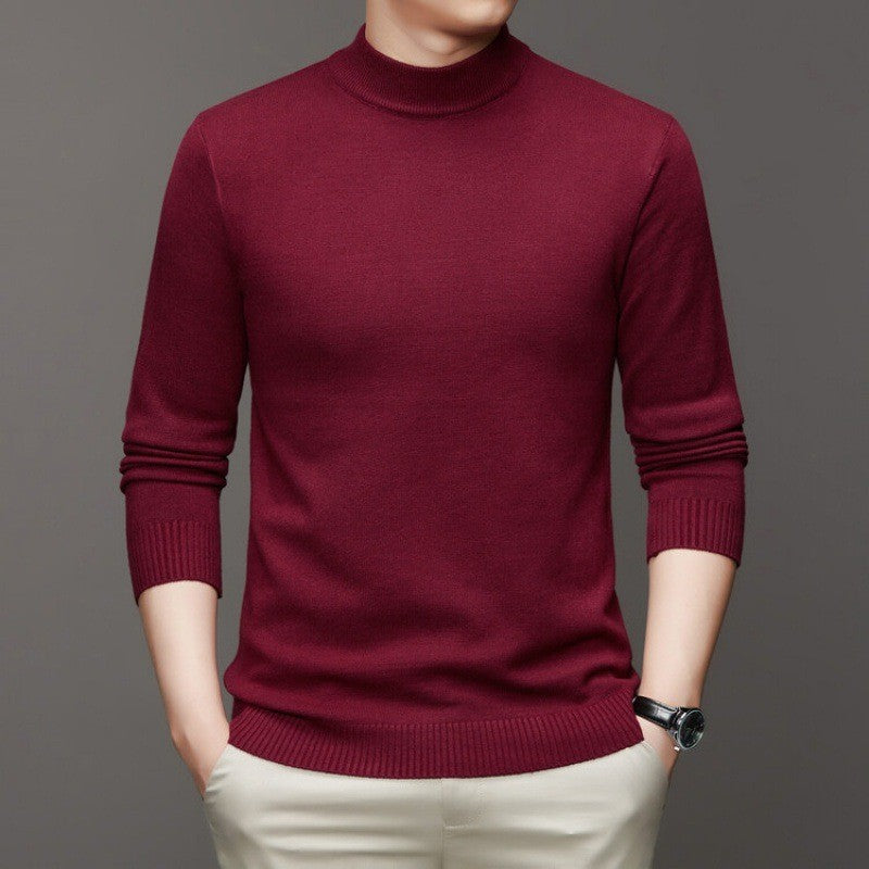 Herr Höst Tunnstickad Polotröja i Slim Fit, Tjockstickad Pullover