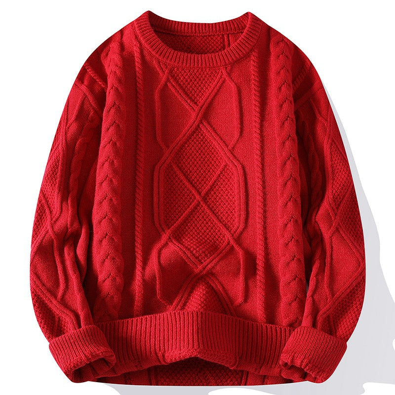 Herr Höst Slim Fit Stickad Tröja med Lång Ärm
