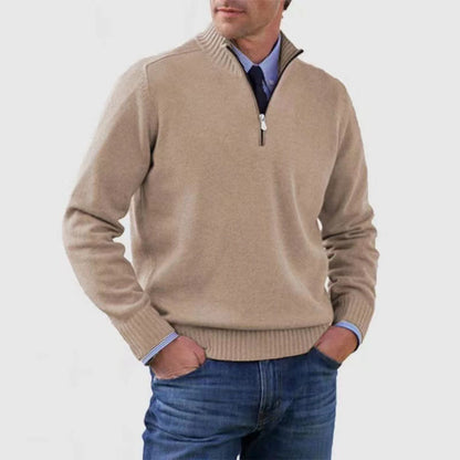 Men Autumn Plus Storlek Slim Fit Knit Sweater Zipper Front