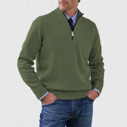 Men Autumn Plus Storlek Slim Fit Knit Sweater Zipper Front