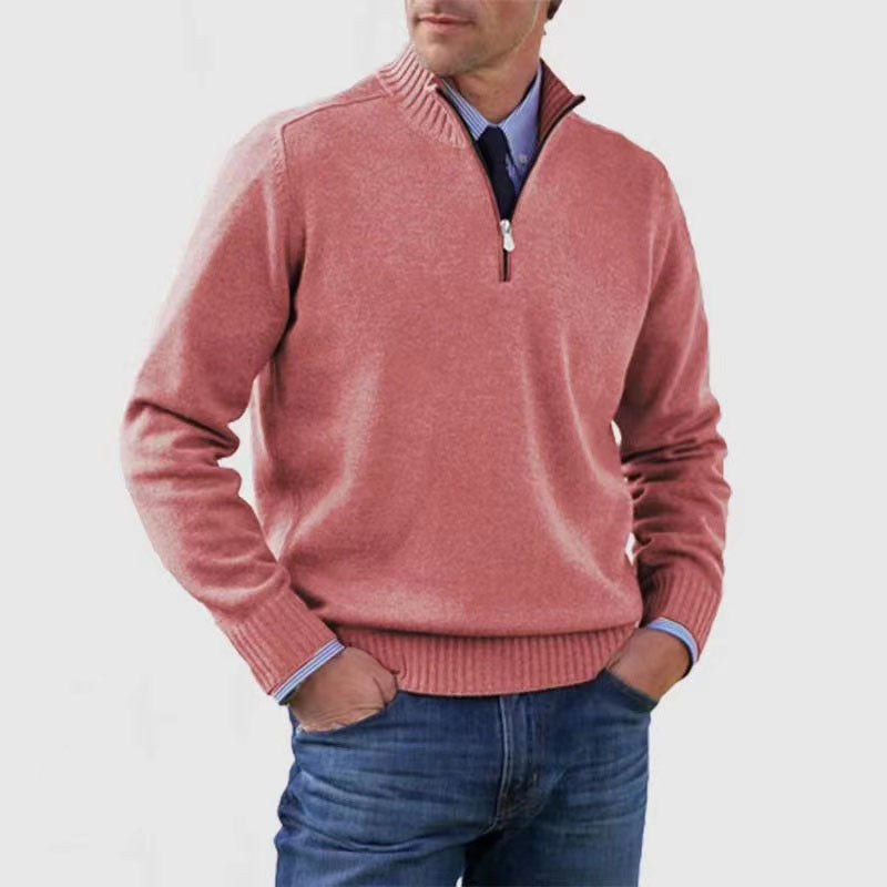 Men Autumn Plus Storlek Slim Fit Knit Sweater Zipper Front