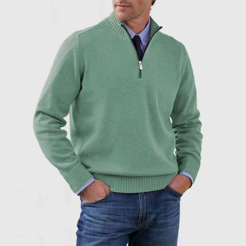 Men Autumn Plus Storlek Slim Fit Knit Sweater Zipper Front