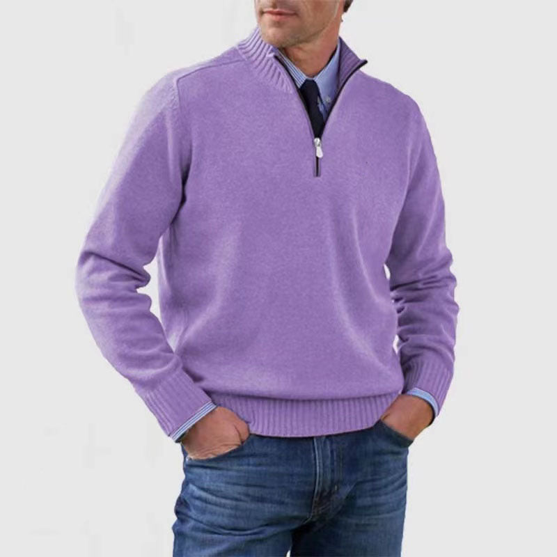 Men Autumn Plus Storlek Slim Fit Knit Sweater Zipper Front