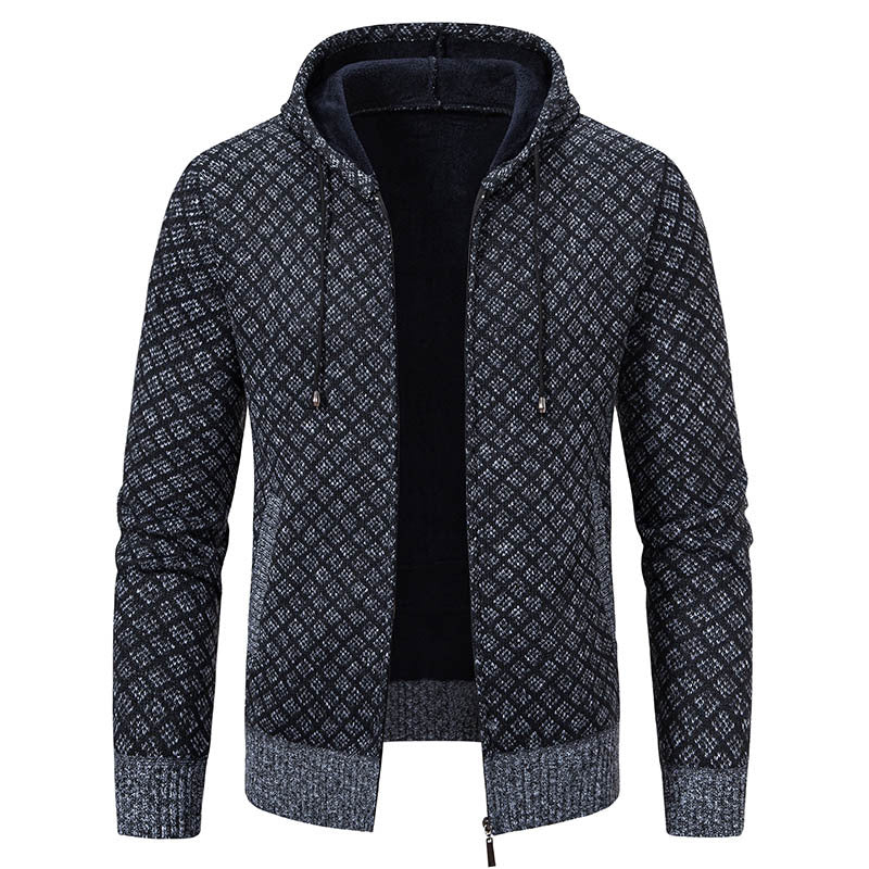 Herrkort Kappa Med Huva – Slim Fit, Långärmad, Bomullsblandning, Polyesterfoder