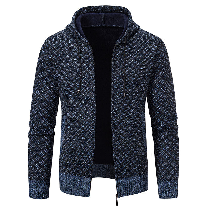 Herrkort Kappa Med Huva – Slim Fit, Långärmad, Bomullsblandning, Polyesterfoder