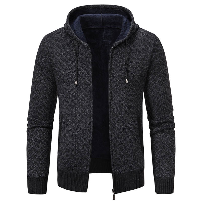 Herrkort Kappa Med Huva – Slim Fit, Långärmad, Bomullsblandning, Polyesterfoder