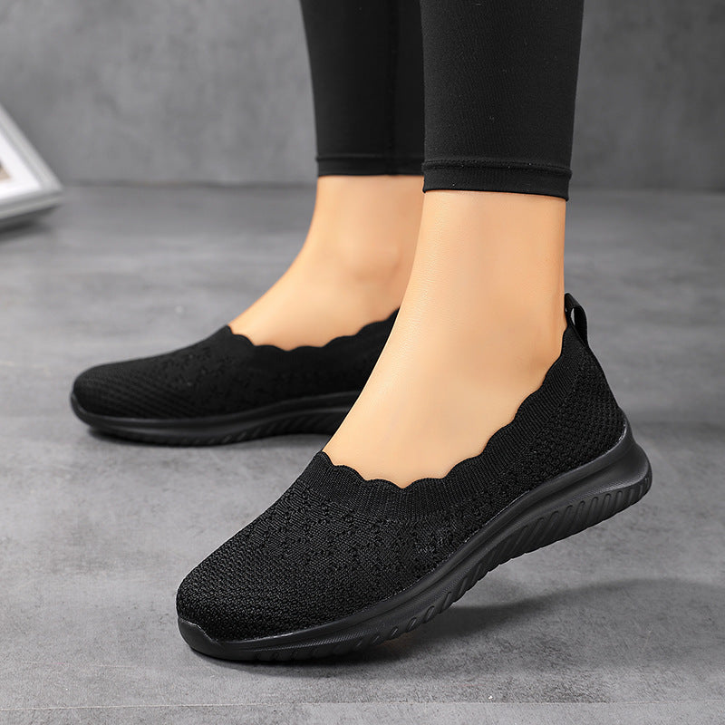 Dam Sneakers för Våren med Andningsbar Mesh, Låg Skärning och Gummisula