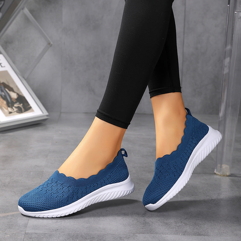 Dam Sneakers för Våren med Andningsbar Mesh, Låg Skärning och Gummisula