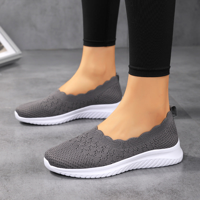 Dam Sneakers för Våren med Andningsbar Mesh, Låg Skärning och Gummisula