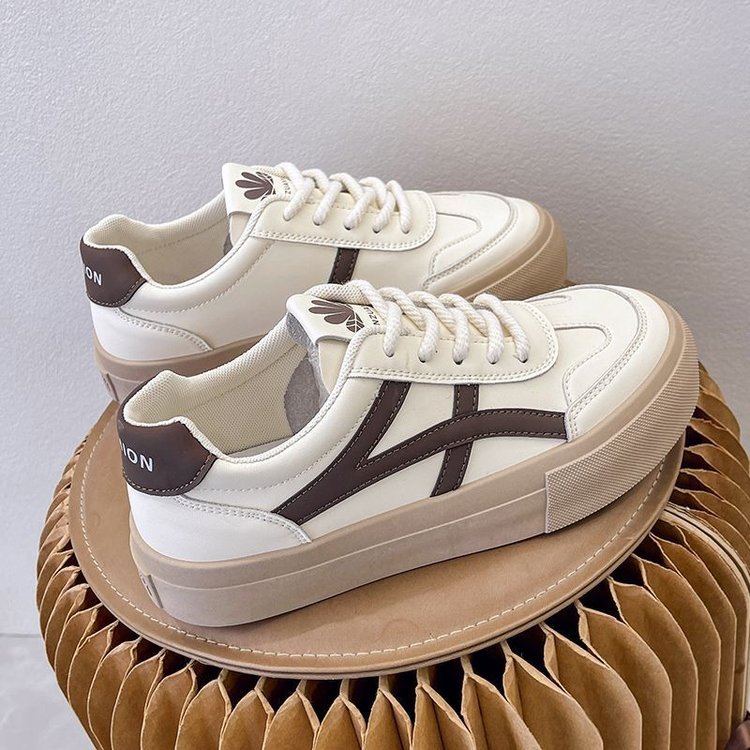 Somriga Plattformssneakers för Dam med Snörning, Mikrofiberovandel och Gummisula