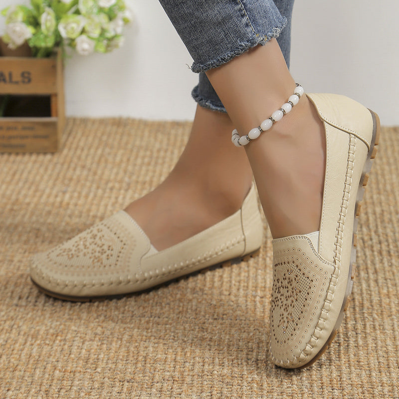 Dam vårloafers Slip-on Med Ovandel I Konstgjord Och Sydda Detaljer Med Gummisula
