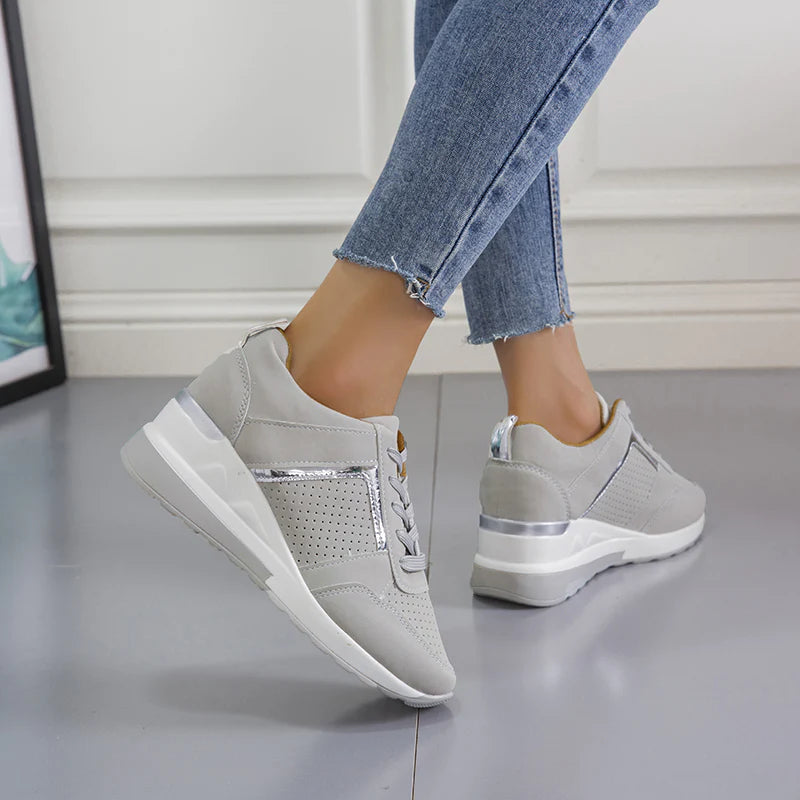Damsneakers Med Luftkudde Och Stöd För Hålfoten, Andningsbar Ovandel Och Flexibel Sula