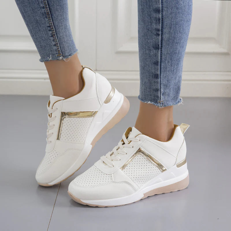 Damsneakers Med Luftkudde Och Stöd För Hålfoten, Andningsbar Ovandel Och Flexibel Sula