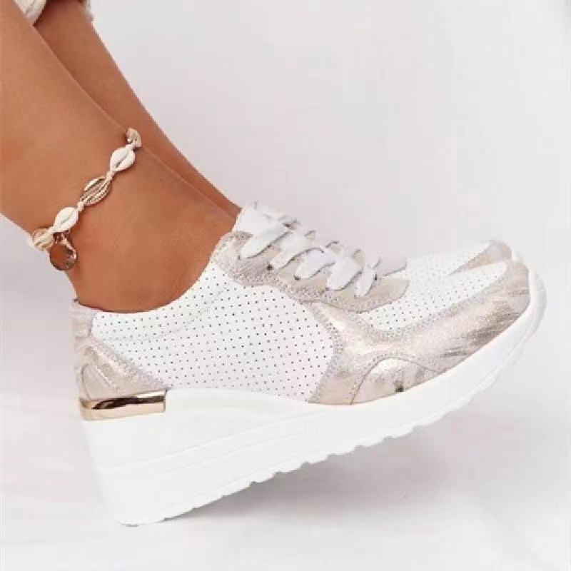 Damsneakers Med Luftkudde Och Stöd För Hålfoten, Andningsbar Ovandel Och Flexibel Sula