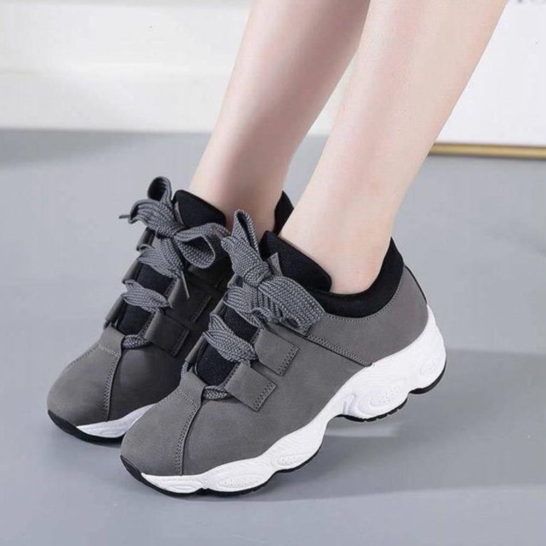 Dam Höst Löparskor Tjocka Sulor Lätta Vita Sneakers
