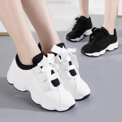 Dam Höst Löparskor Tjocka Sulor Lätta Vita Sneakers