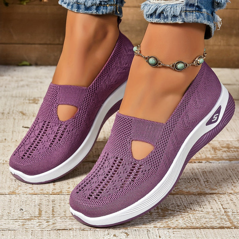 Kvinna Promenadskor Slip-On Design Med Halkfri Sula Och Andningsbart Överdel