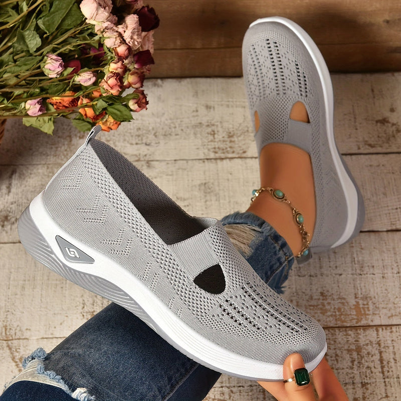 Kvinna Promenadskor Slip-On Design Med Halkfri Sula Och Andningsbart Överdel
