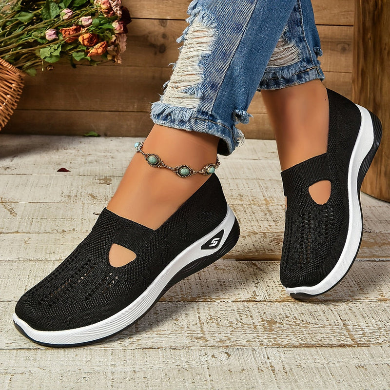 Kvinna Promenadskor Slip-On Design Med Halkfri Sula Och Andningsbart Överdel