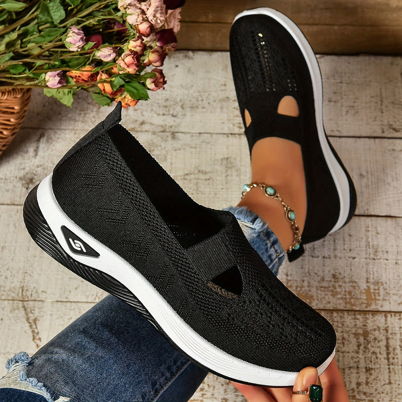 Kvinna Promenadskor Slip-On Design Med Halkfri Sula Och Andningsbart Överdel