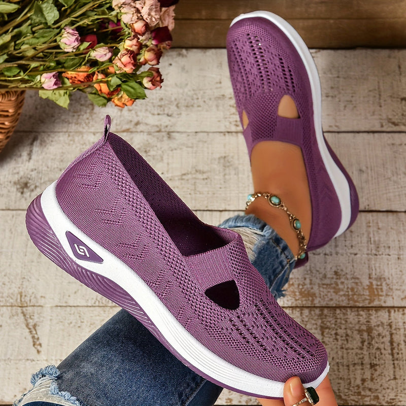 Kvinna Promenadskor Slip-On Design Med Halkfri Sula Och Andningsbart Överdel