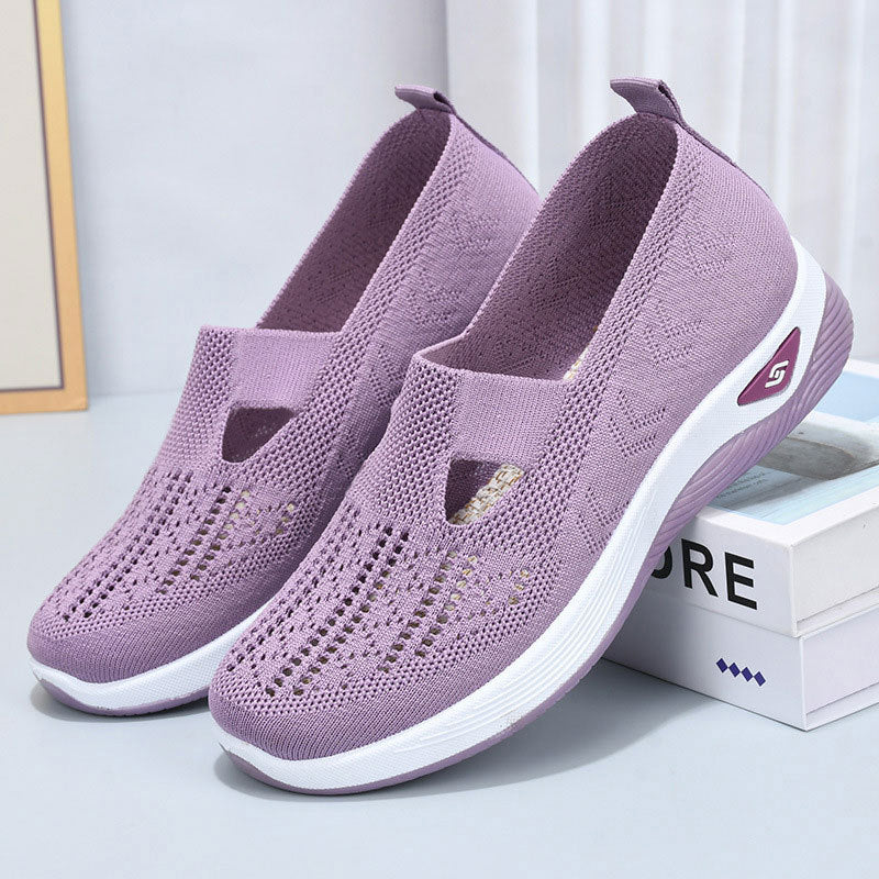 Dam Sneakers Orthopediska Slip-On Med Andningsbart Mesh Och Bred Passform
