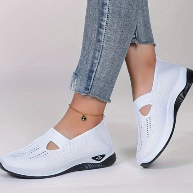 Dam Sneakers Orthopediska Slip-On Med Andningsbart Mesh Och Bred Passform