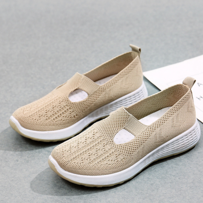 Dam Sneakers Orthopediska Slip-On Med Andningsbart Mesh Och Bred Passform