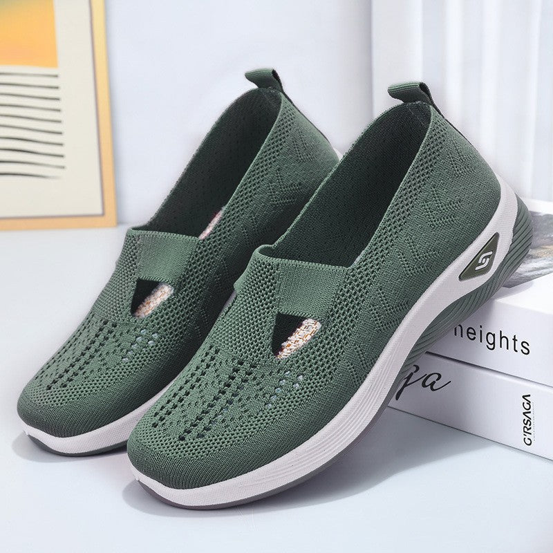 Dam Sneakers Orthopediska Slip-On Med Andningsbart Mesh Och Bred Passform