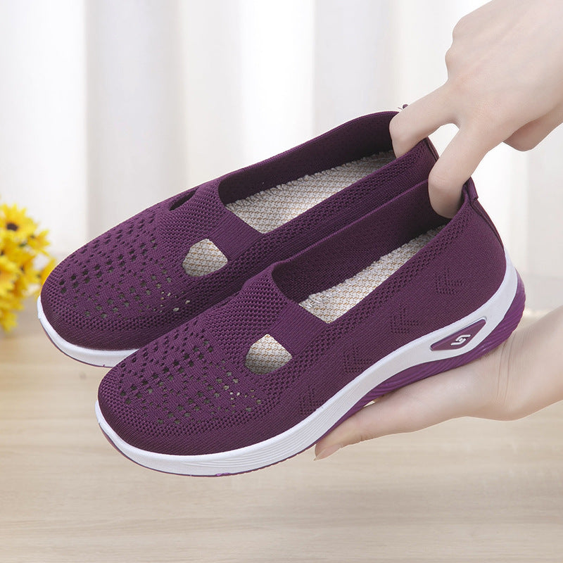 Dam Sneakers Orthopediska Slip-On Med Andningsbart Mesh Och Bred Passform