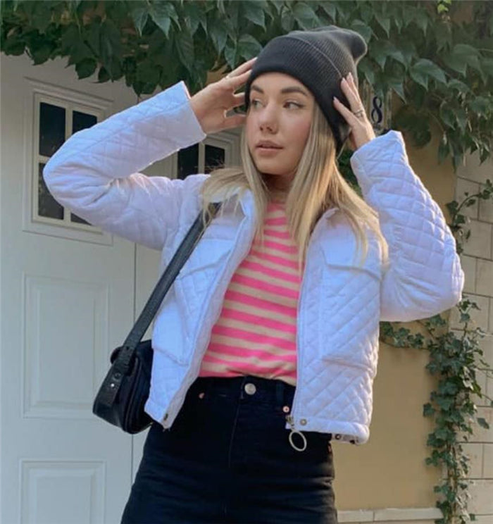 Kvinnors vinterjacka med lös passform, dragkedja framtill, långa ärmar, normal längd