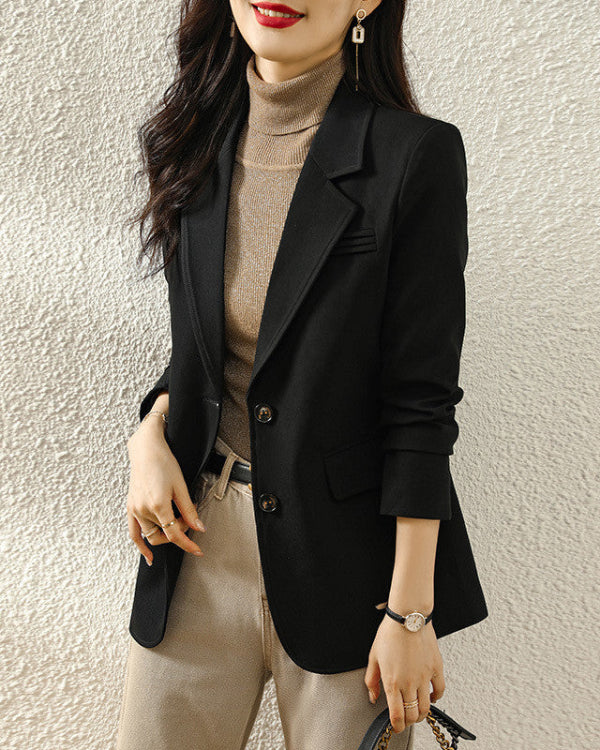 Kavaj för Dam Våren - Skräddarsydd Passform, Strukturerad Design, Flera Färger