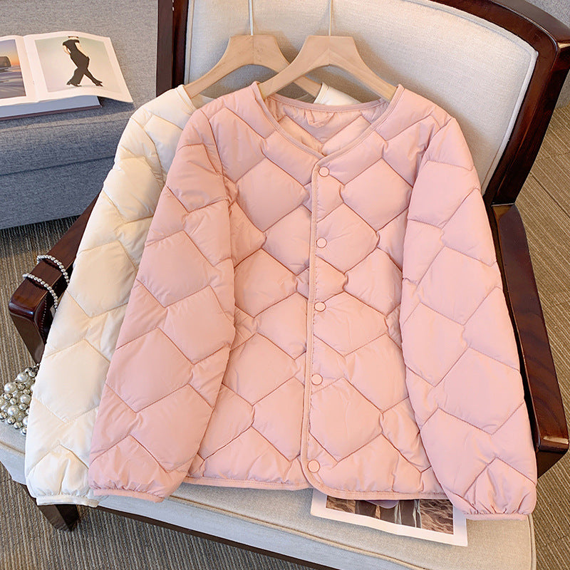 Lätt Vinterjacka Med Hel Dragkedja Och Långa äRmar, Plus Storlek