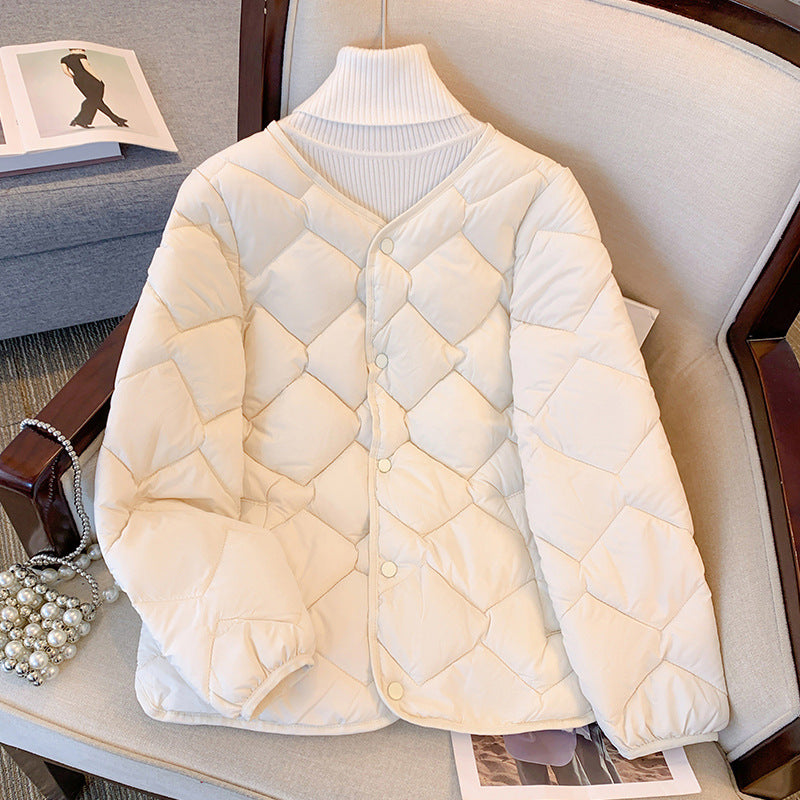 Lätt Vinterjacka Med Hel Dragkedja Och Långa äRmar, Plus Storlek