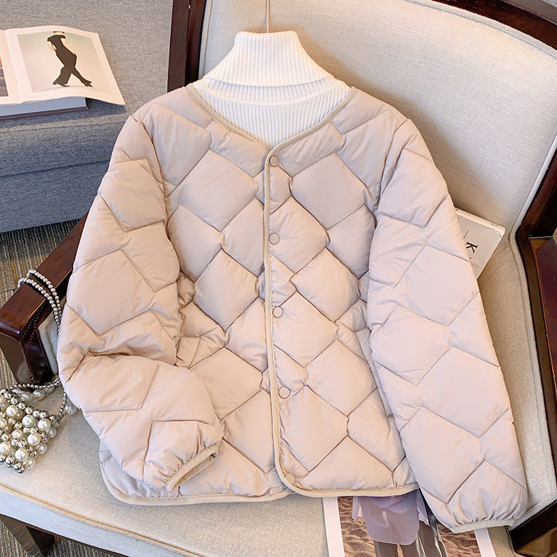 Lätt Vinterjacka Med Hel Dragkedja Och Långa äRmar, Plus Storlek