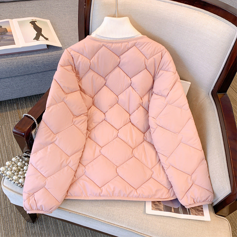 Lätt Vinterjacka Med Hel Dragkedja Och Långa äRmar, Plus Storlek