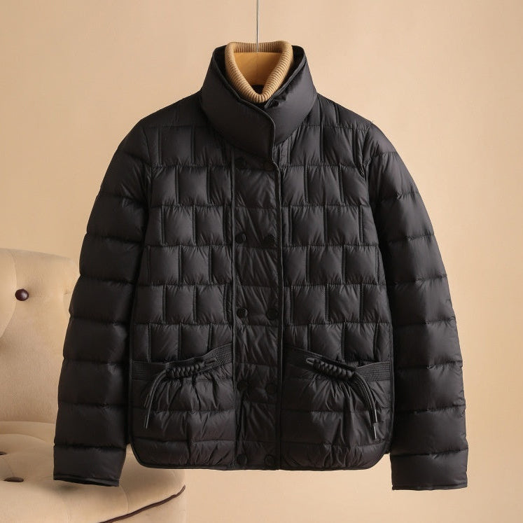 Dam Vinterdunjacka Kort Längd Skräddarsydd Passform Långärmad