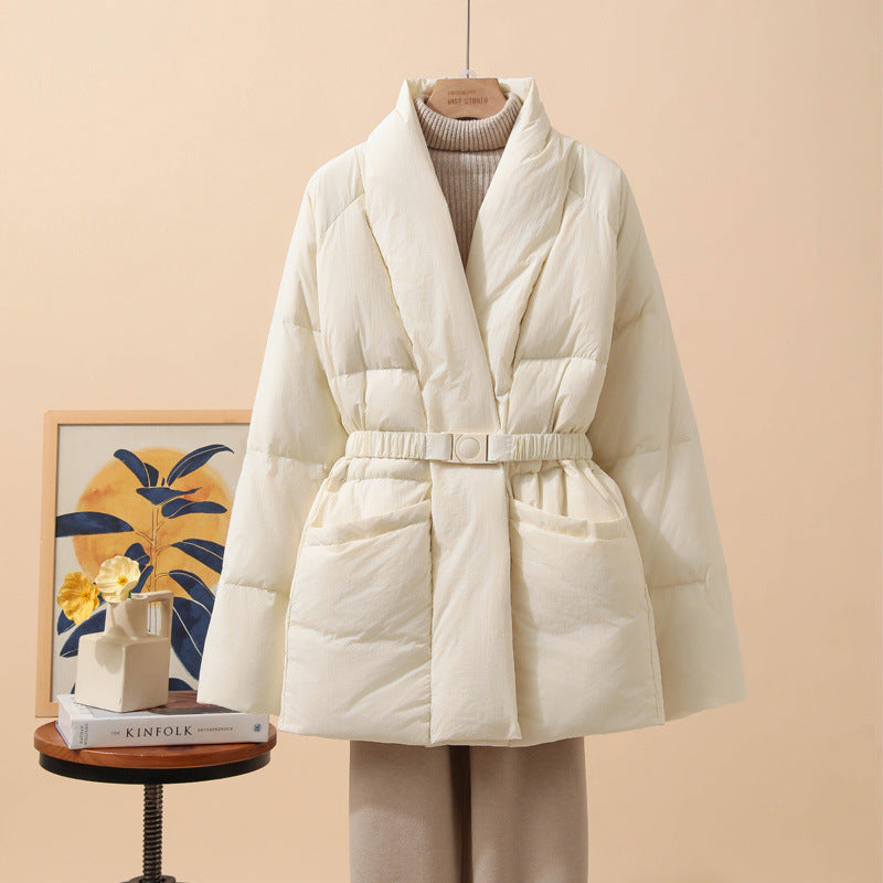 Vårjacka Med Bälte För Damer, Extra Långa Flygärmar, Lös Passform