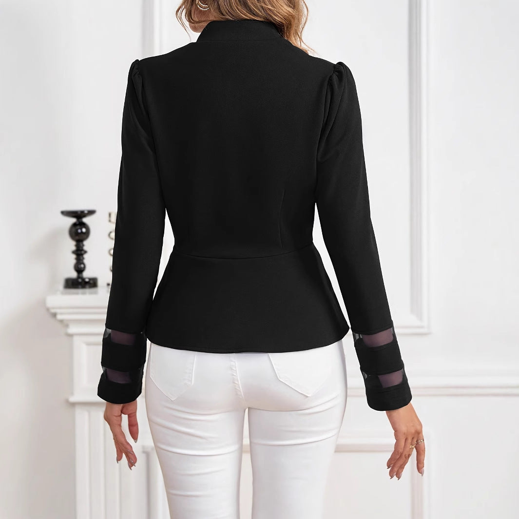Dam Vår Slim Fit Kavajjacka Med Långa Ärmar Svart Och Blå