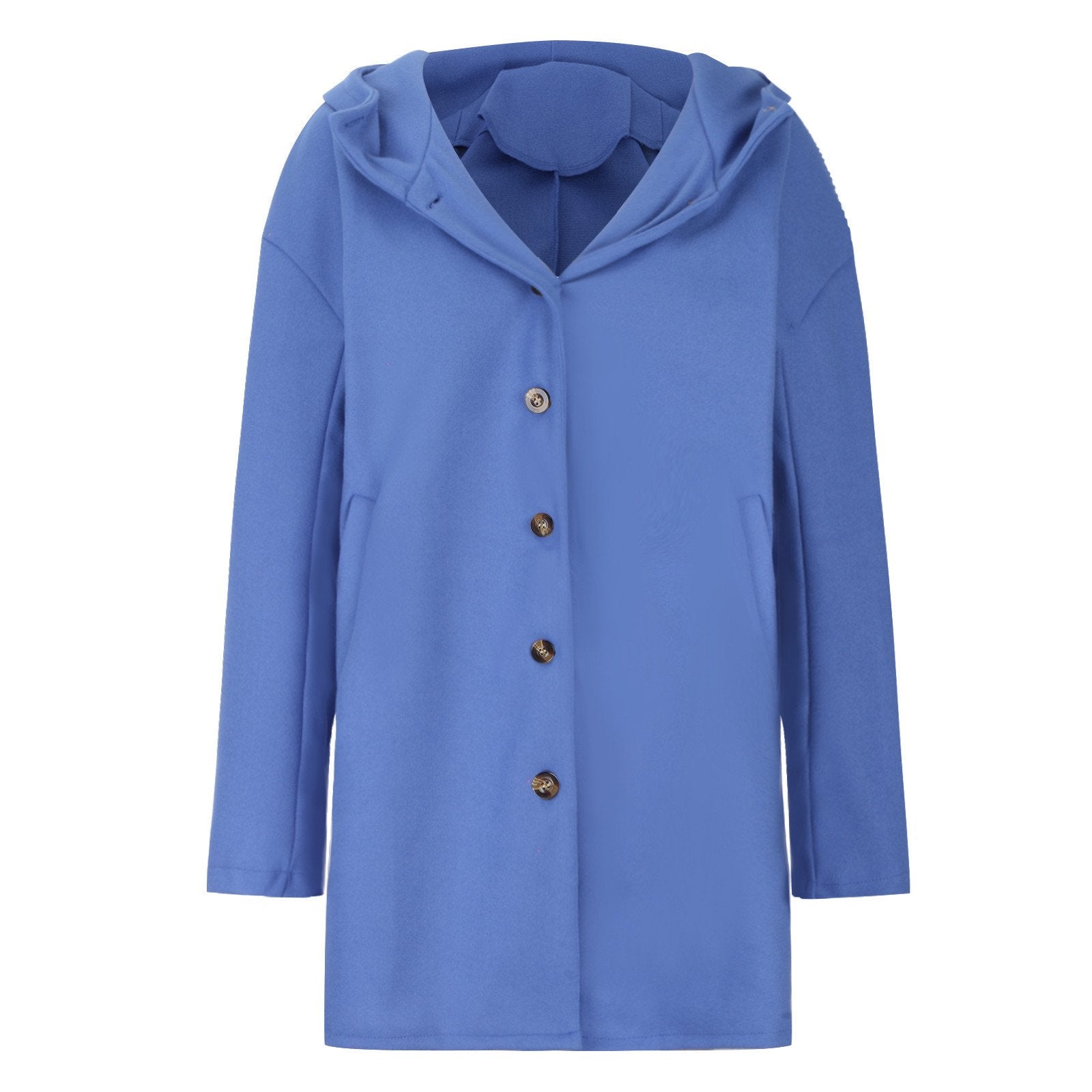 Dam Vinterkappa med Knäppning och Framfickor