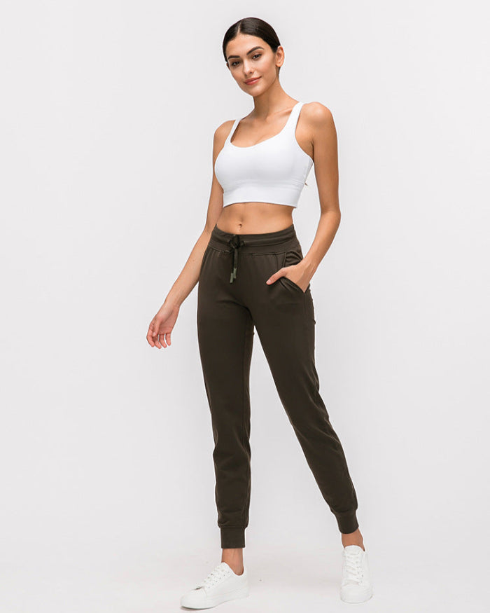 Yogabyxor För Kvinnor Med Hög Midja, Full Längd Och Lätt Stretchtyg