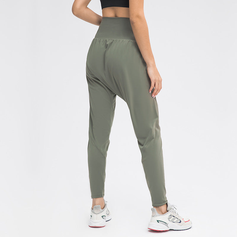 Hög Midja För Kvinnor, NIO Längder, Fukttransporterande Och Fickor