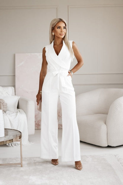 Skräddarsydd Ärmlös Jumpsuit Med Strukturerad Silhuett För Kvinnor