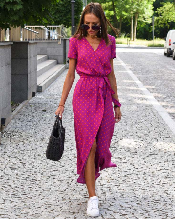 Kvinna Sommarklänning i A-linje med Tryckt Mönster och Ärmlös Design