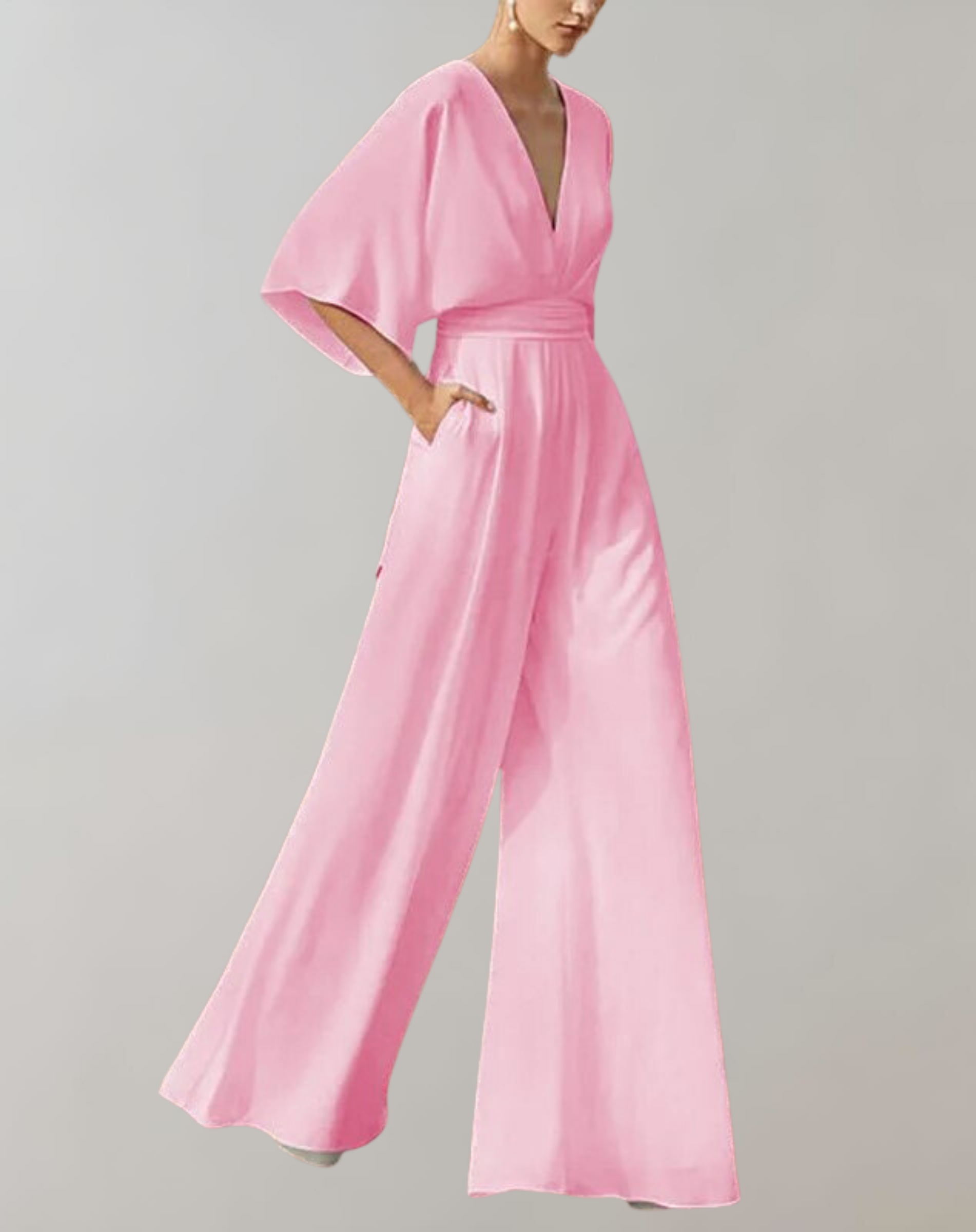 Dam Jumpsuit med Vida Ben och Markerad Midja för Särskilda Tillfällen