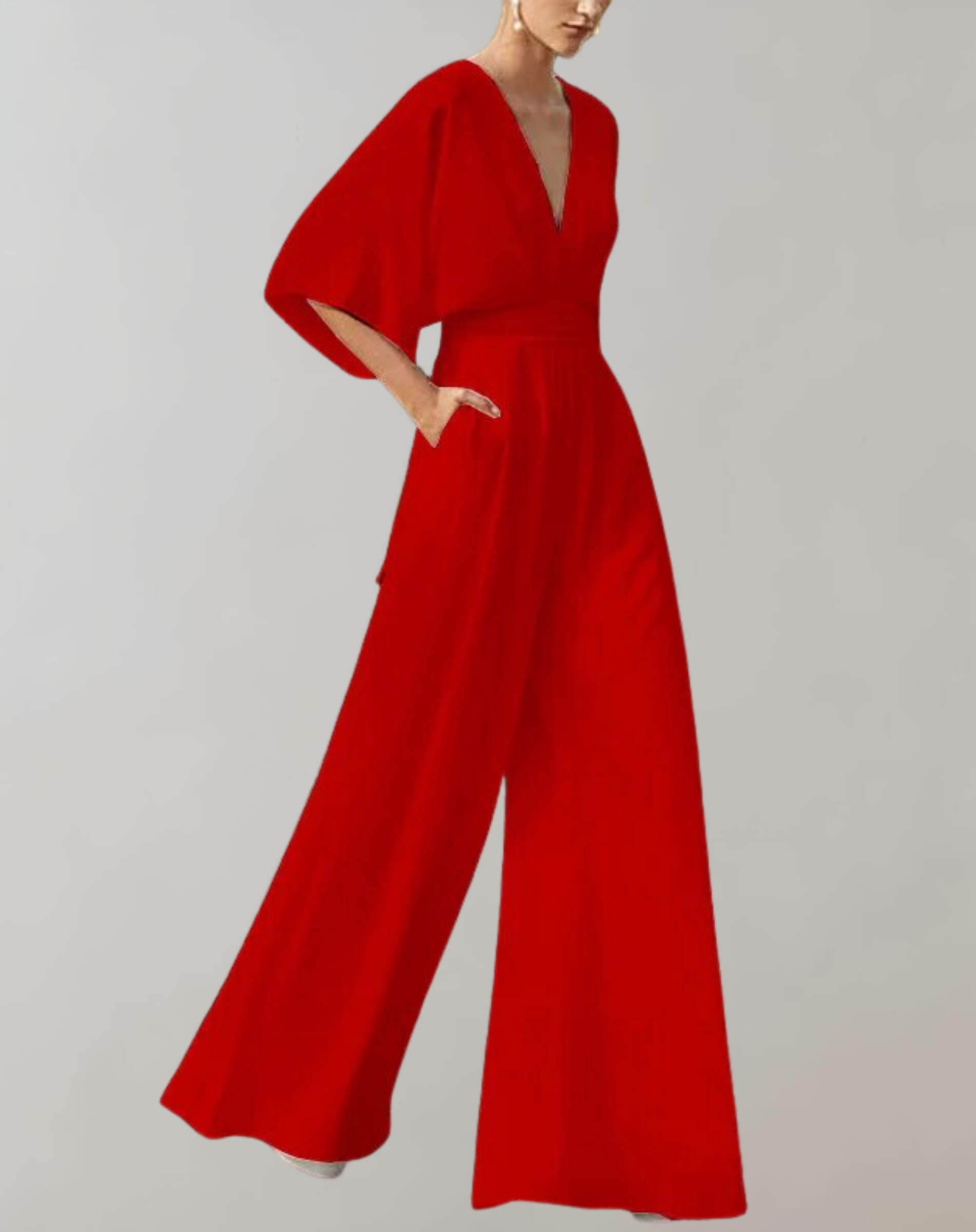 Dam Jumpsuit med Vida Ben och Markerad Midja för Särskilda Tillfällen