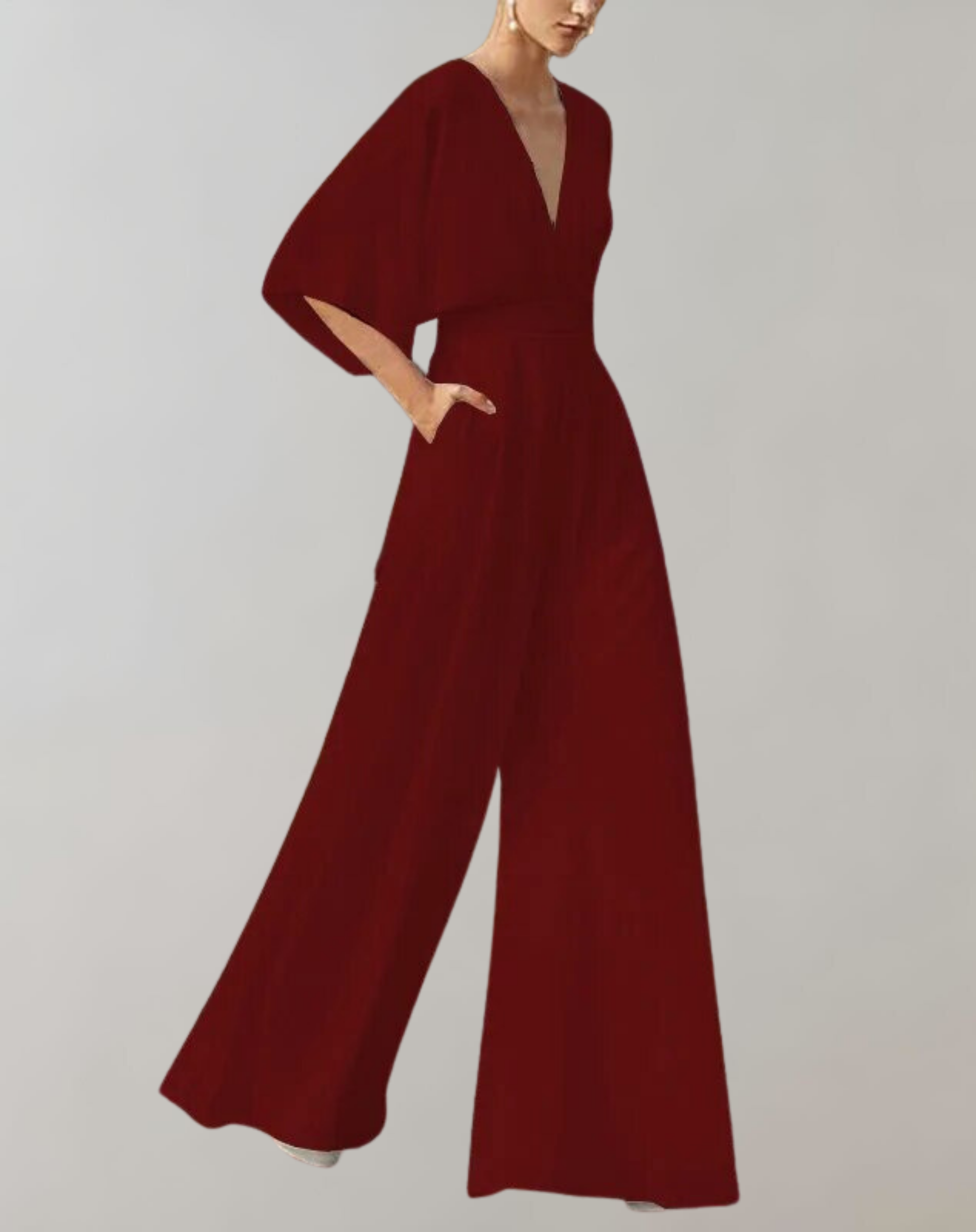 Dam Jumpsuit med Vida Ben och Markerad Midja för Särskilda Tillfällen